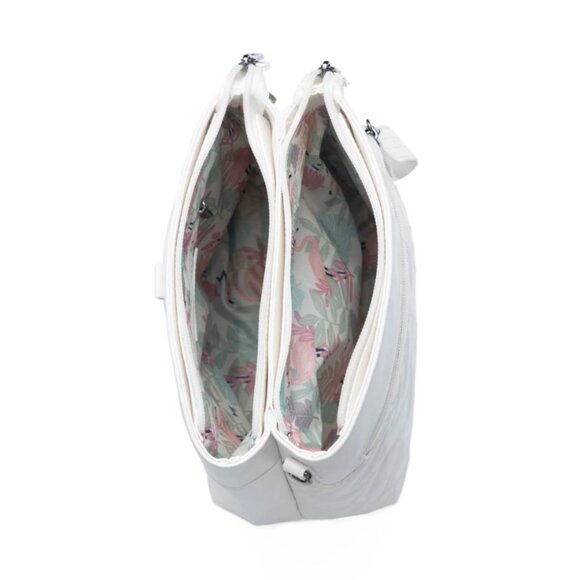 Lug Double Dip Satin Luxe VL Crossbody Bag Metallic Diamond White - Picture 3 of 11